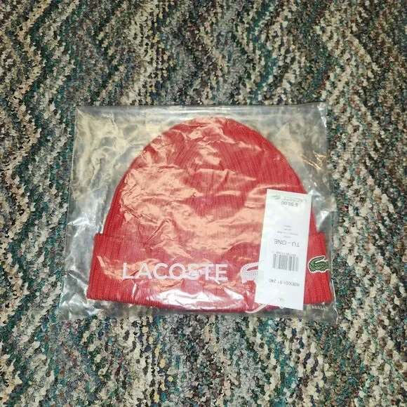 Lacoste Red Beanie